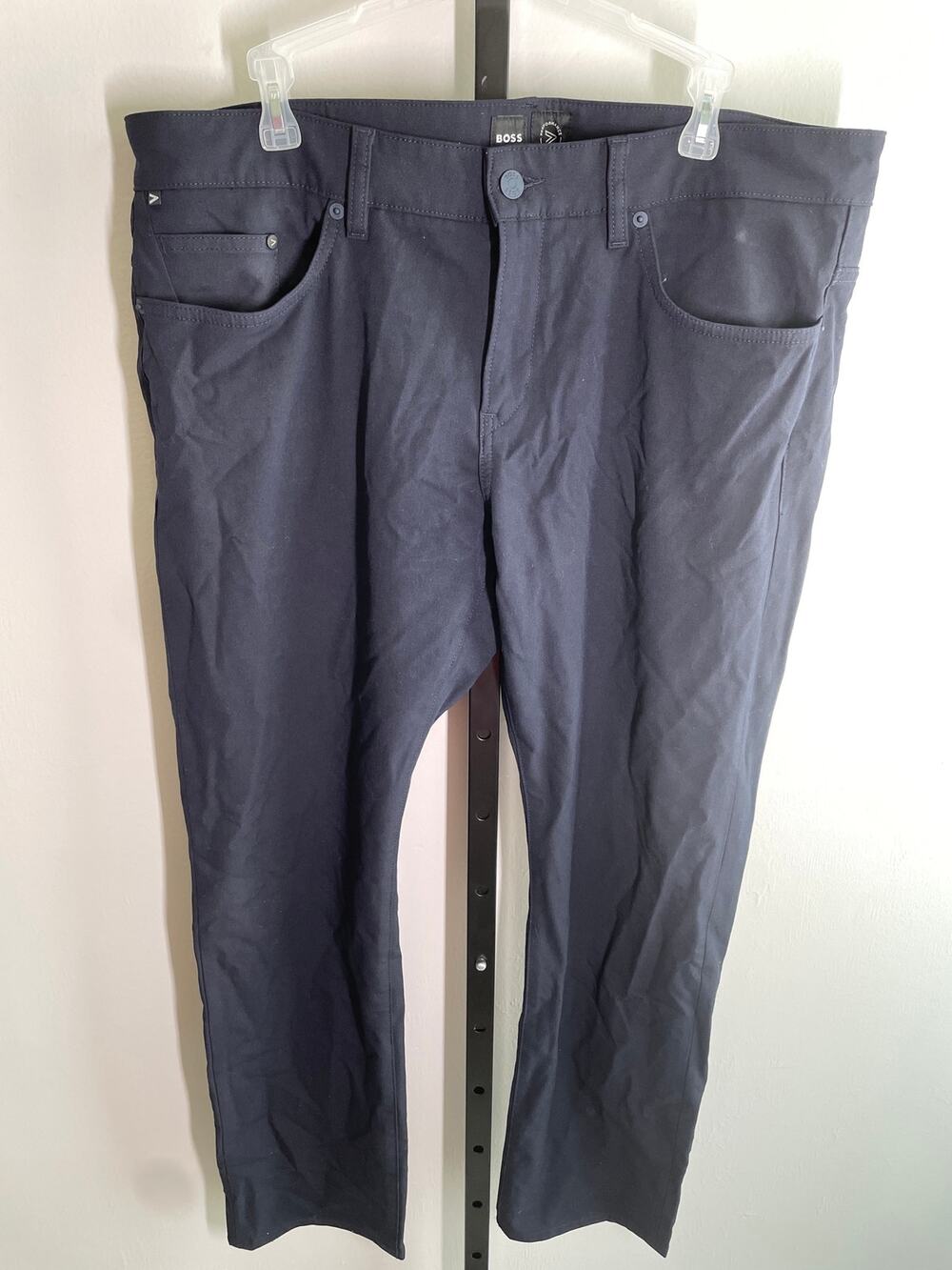 Boss Hugo Boss Performance Pants Mens 36X32 Navy Slim Straight Golf 5 Pocket